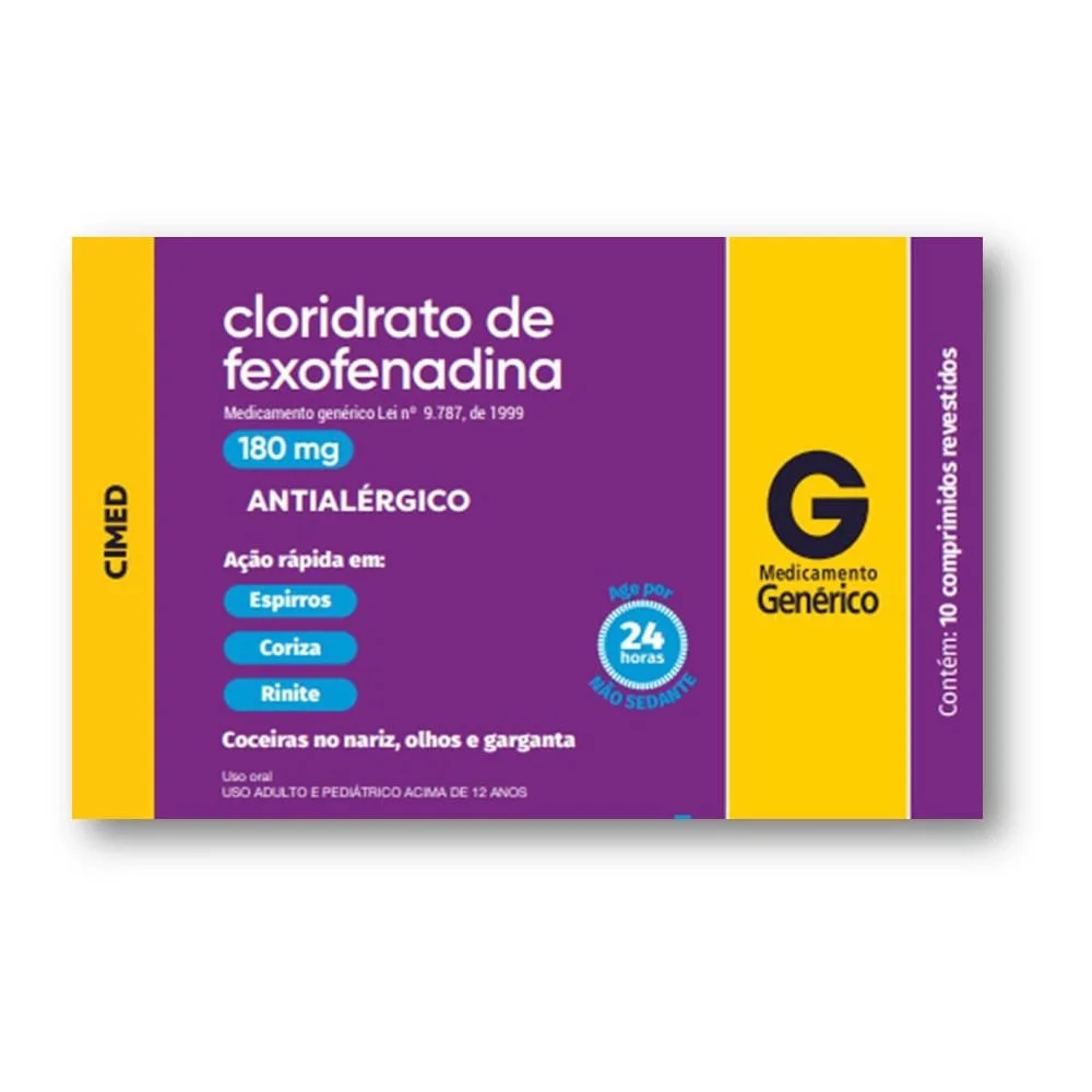 Cloridrato de Fexofenadina 180mg Cimed com 10 Comprimidos