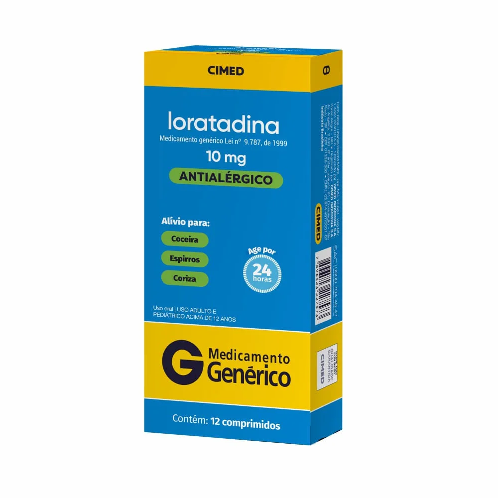 Loratadina 10mg com 12 Comprimidos