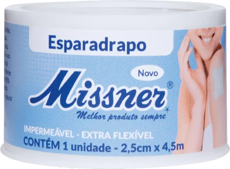 ESPARADRAPO MISSNER IMPERMEÁVEL 02,5CMX4,5M EXTRA FLEXÍVEL