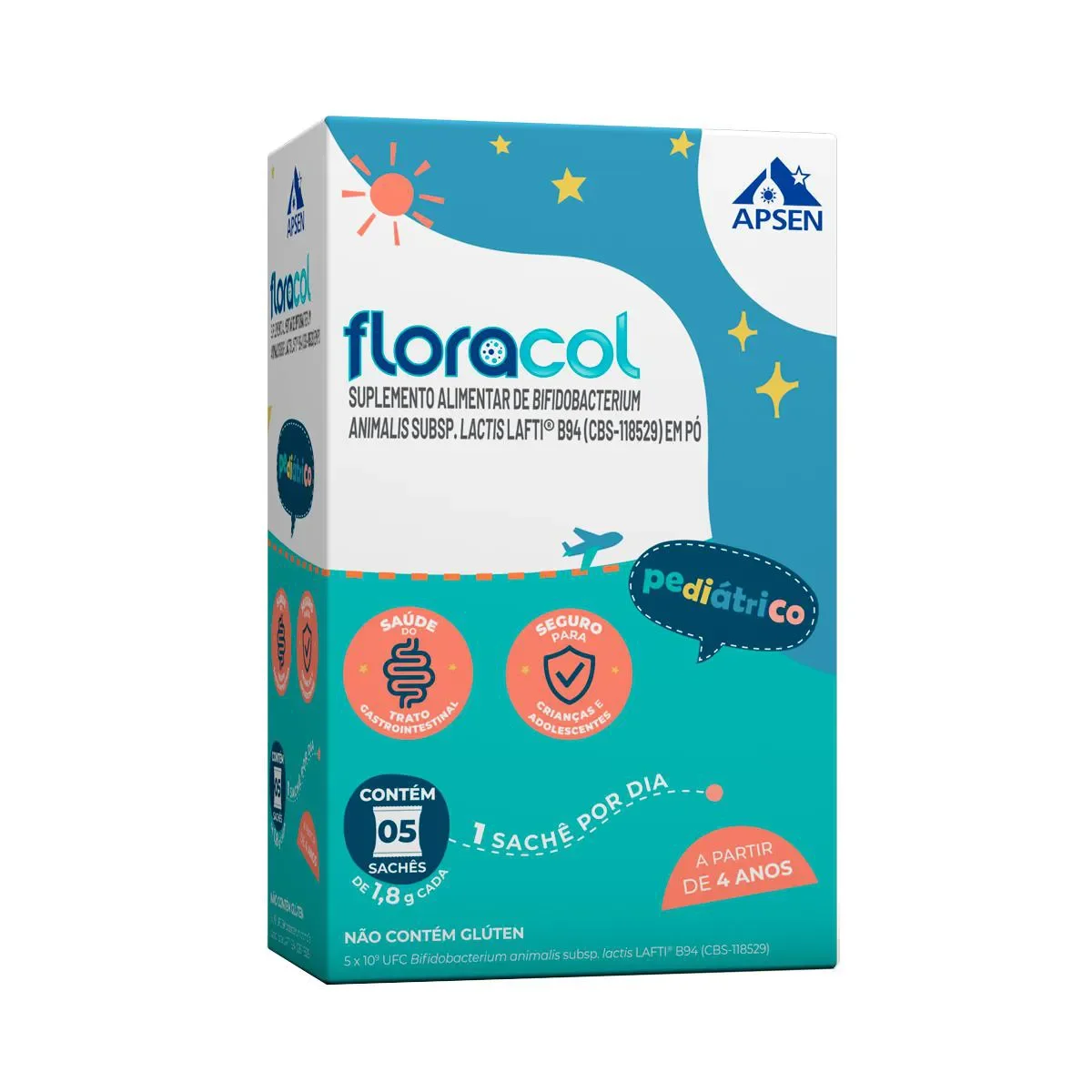 Floracol Pediátrico Apsen 5 sachês