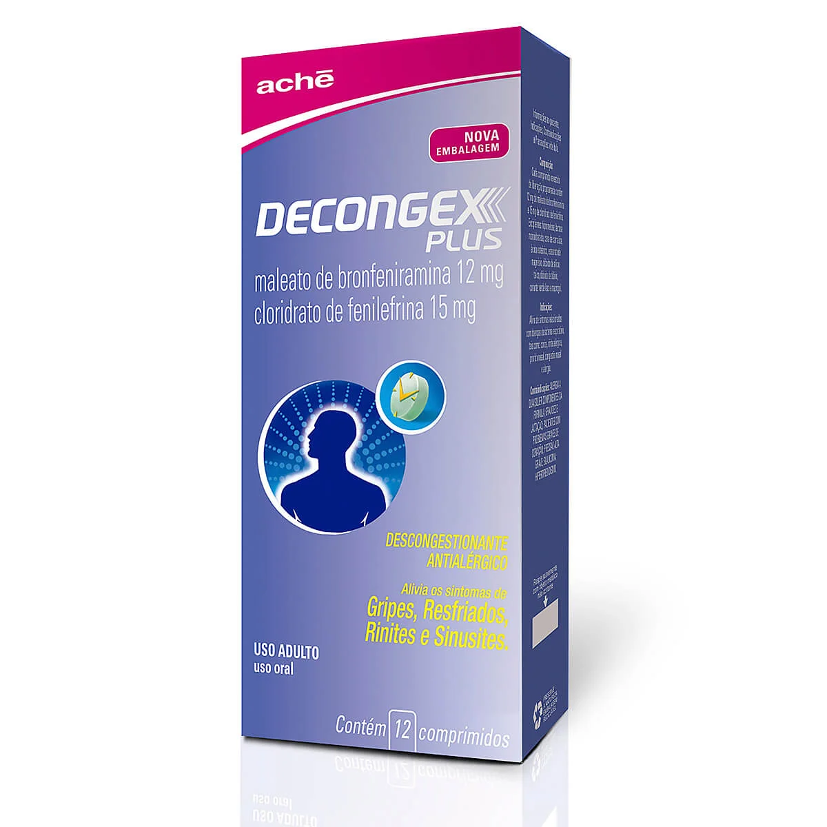 Decongex Plus 12mg + 15mg com 12 Comprimidos Revestidos de Liberação Prolongada