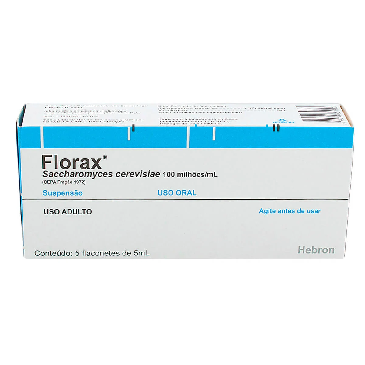 Florax SM 100UI/ml Suspensão de Uso Oral com 5 Flaconetes com 5ml