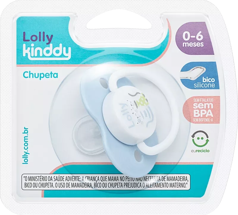 CHUPETA LOLLY BONA C4814-01-M Nº1 ORTODÔNTICA SILICONE AZUL