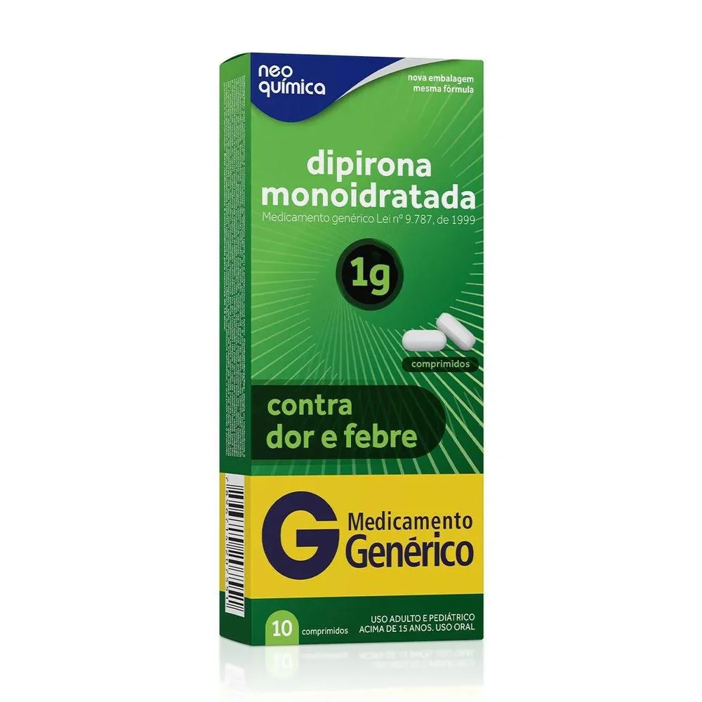 Dipirona Monoidratada 1g Neo Química com 10 Comprimidos
