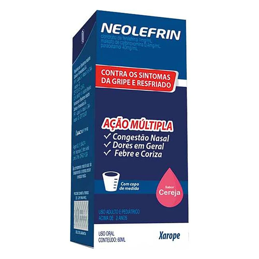 Neolefrin 40mg/ml + 1mg/ml + 0,4mg/ml com Copo Medidor Xarope Frasco 60ml