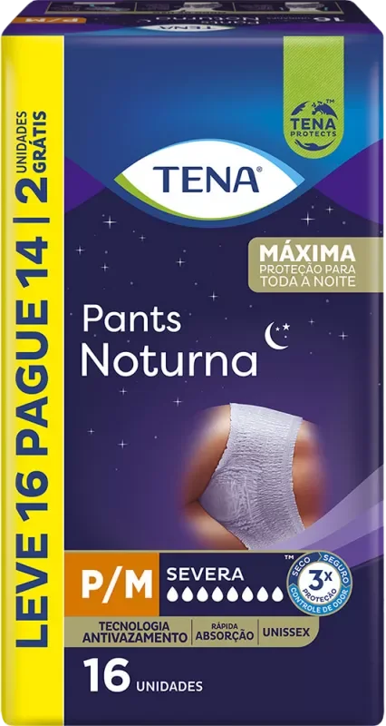 ROUPA ÍNTIMA TENA PANTS NOTURNA 16UN P/M L16P14