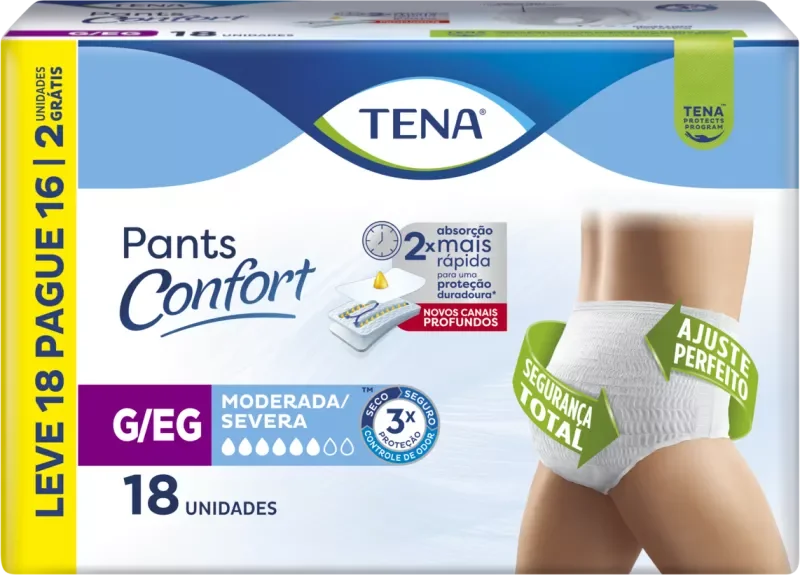 ROUPA ÍNTIMA TENA PANTS CONFORT 18UN G/XG L18P16