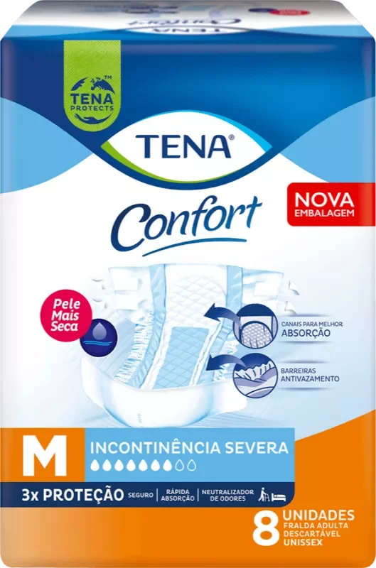 FRALDA TENA CONFORT REGULAR M 08UN GERIÁTRICA