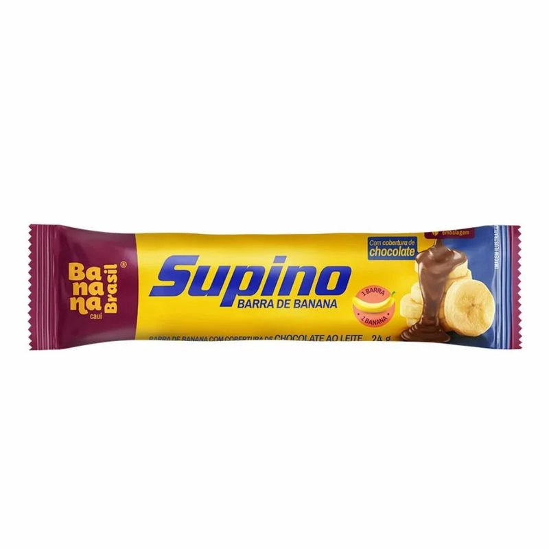 Barra de Banana Supino com Cobertura de Chocolate ao Leite 24g