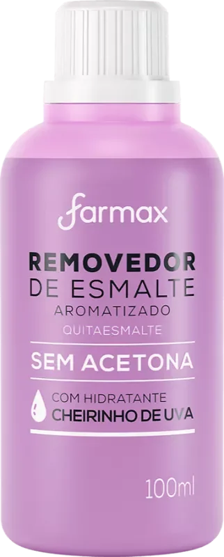 REMOVEDOR FARMAX 100ML SEM ACETONA UVA