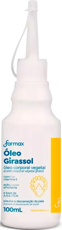 ÓLEO CORPORAL FARMAX 100ML GIRASSOL PURO COM APLICADOR