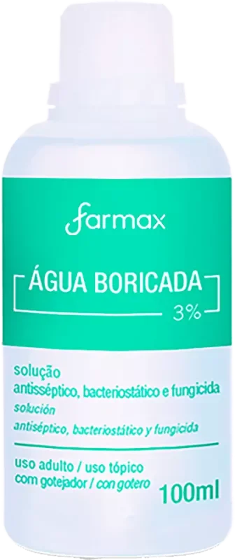 ÁGUA BORICADA FARMAX 100ML GOTEJADOR