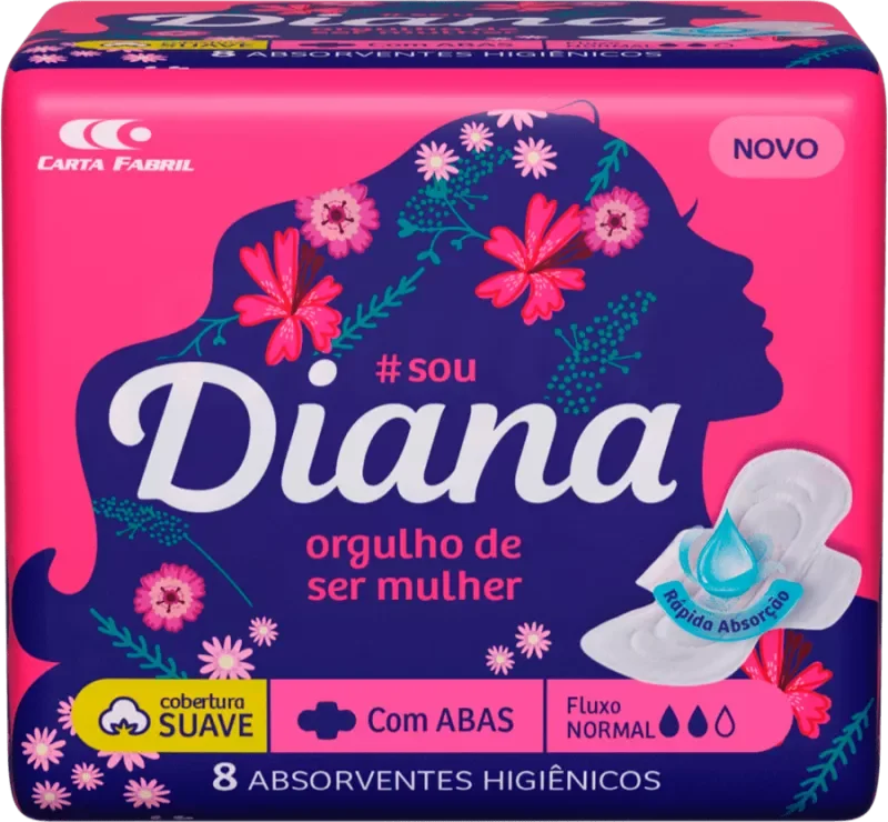 ABSORVENTE DIANA 08UN SUAVE COM ABAS