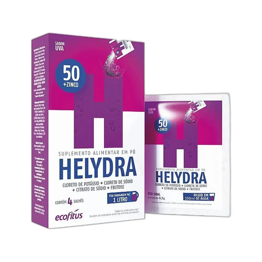 Suplemento Helydra Sabor Uva 4 Sachê 8,5g - Ecofitus