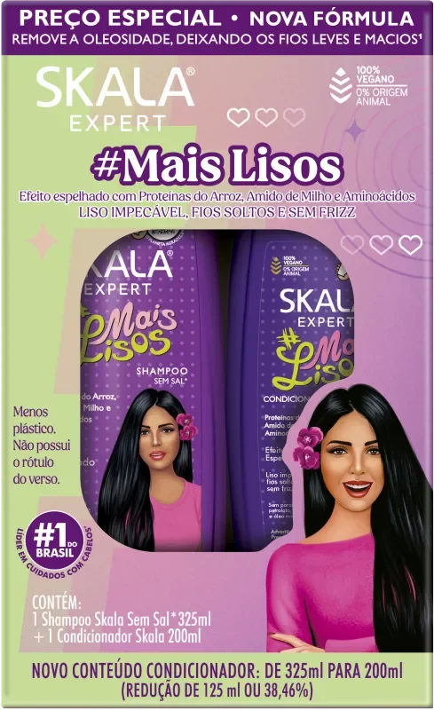 SHAMPOO SKALA 325ML #MAIS LISOS+CONDICIONADOR 200ML #MAIS LISOS