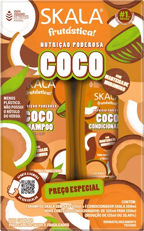 SHAMPOO SKALA 325ML FRUTÁSTICA! COCO+CONDICIONADOR 200ML COCO