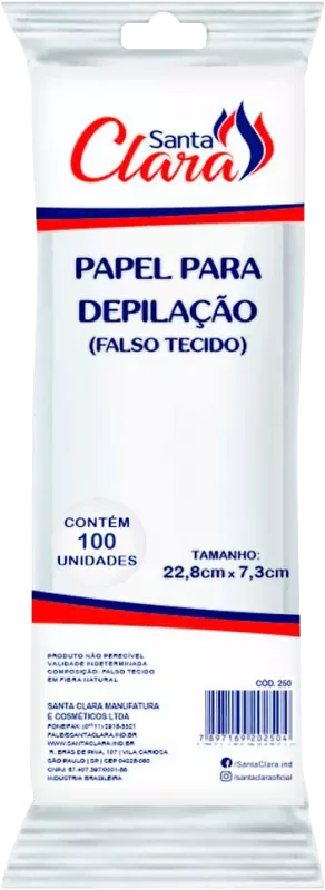 PAPEL PARA DEPILAÇÃO SANTA CLARA 250 TECIDO 100UN