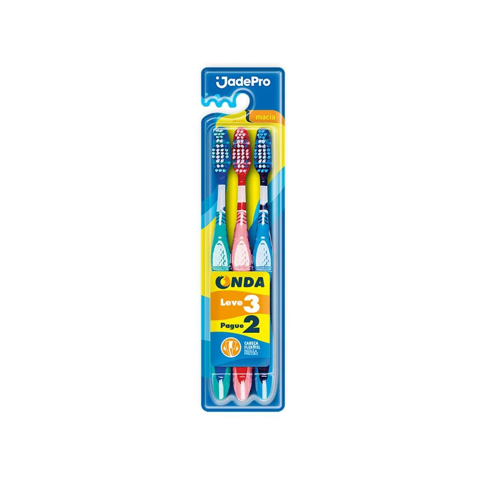 Escova Dental Adulto Jadefrog Onda Pague 2 e Leve 3 Unidades