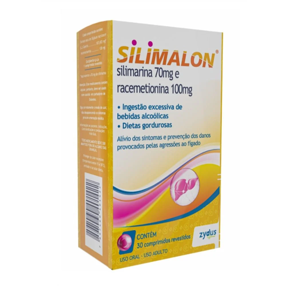Silimalon 100mg + 70mg com 30 Comprimidos Revestidos