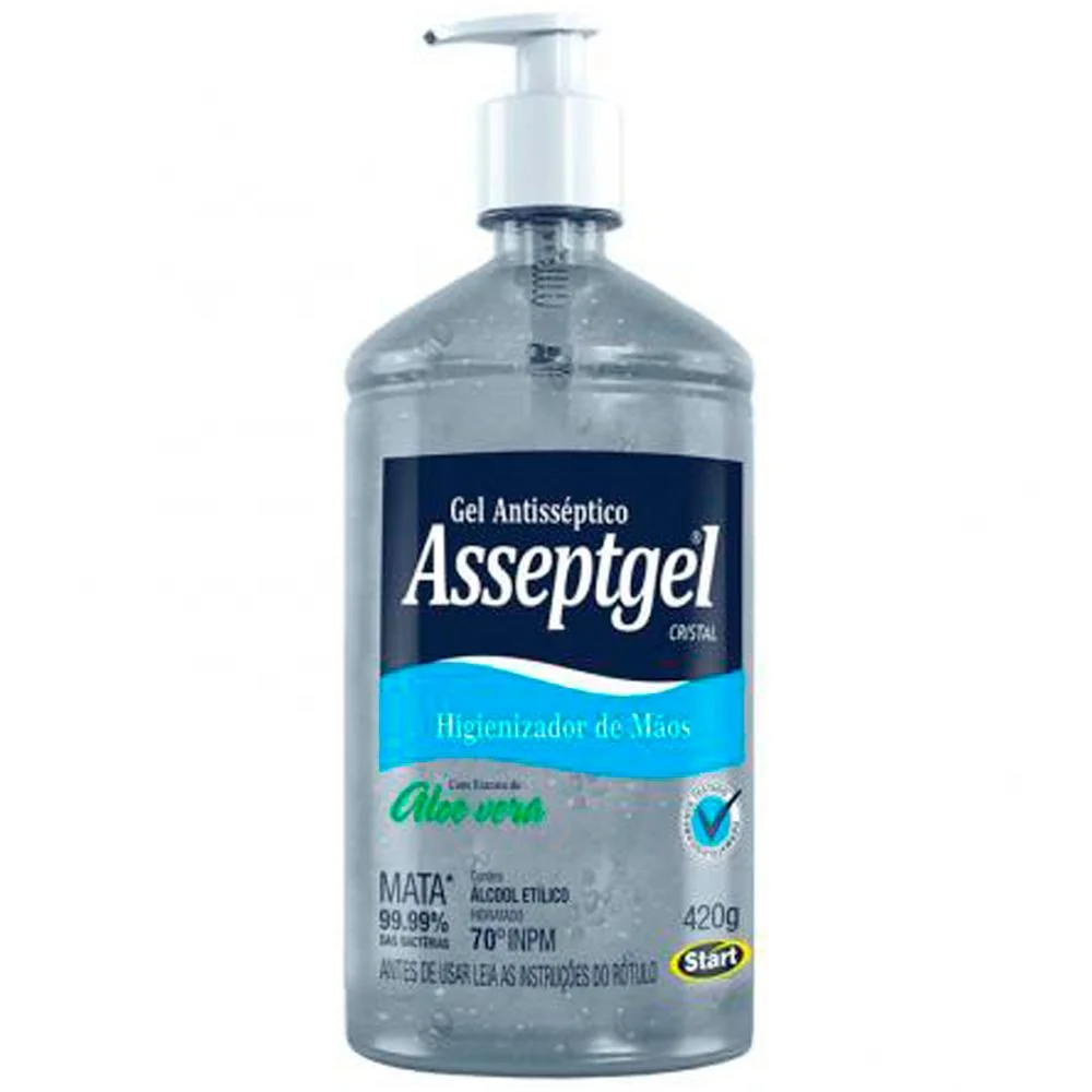 Álcool em Gel Antisséptico Asseptgel Cristal 420g
