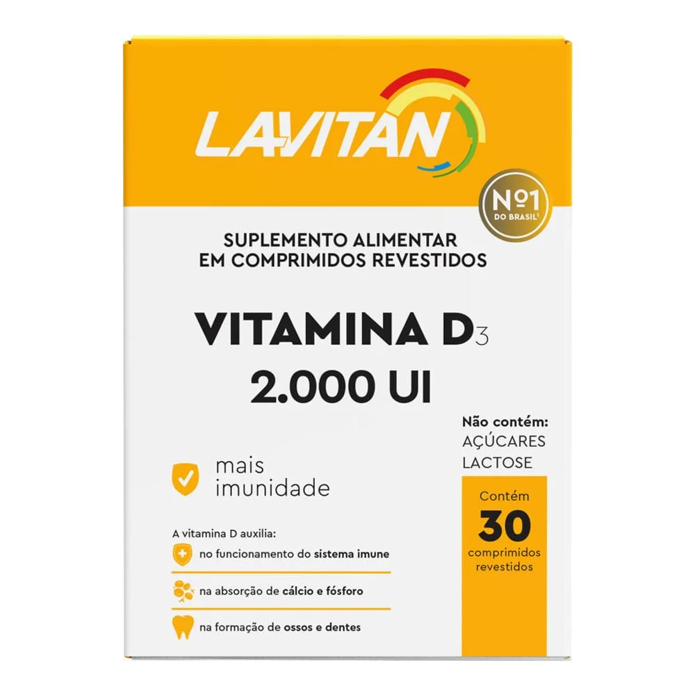 Lavitan Vitamina D3 2000UI com 30 Comprimidos Revestidos