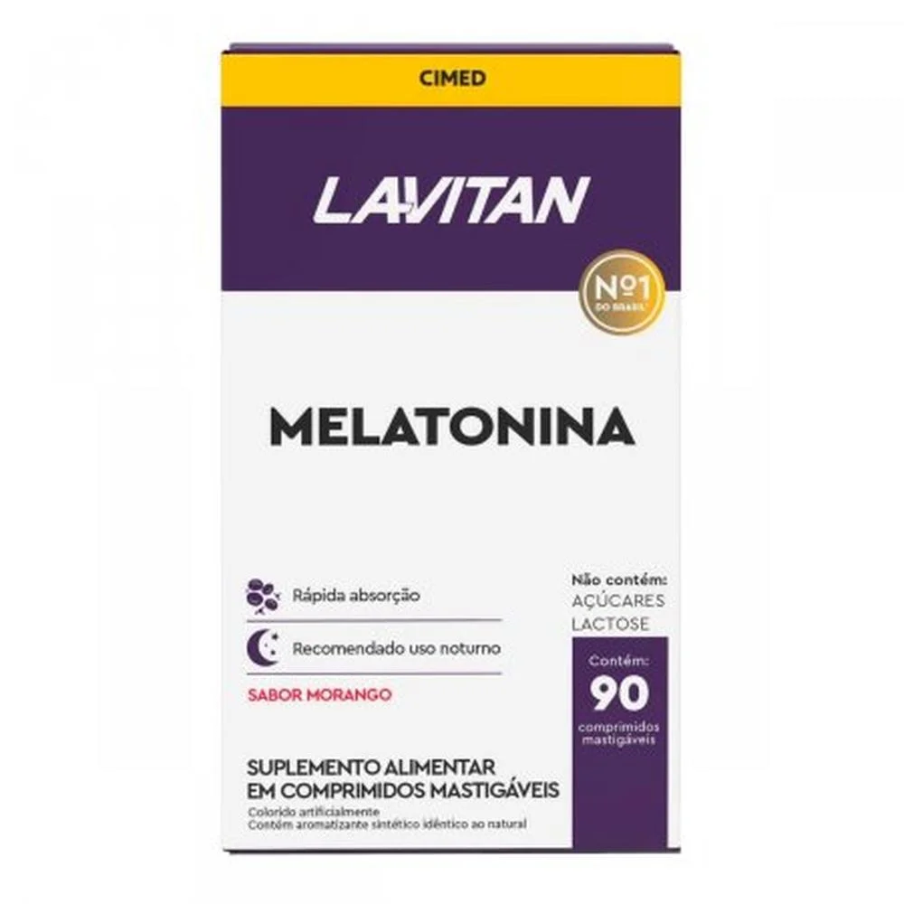 Melatonina 0,21mg Sabor Morango Lavitan com 90 Comprimidos
