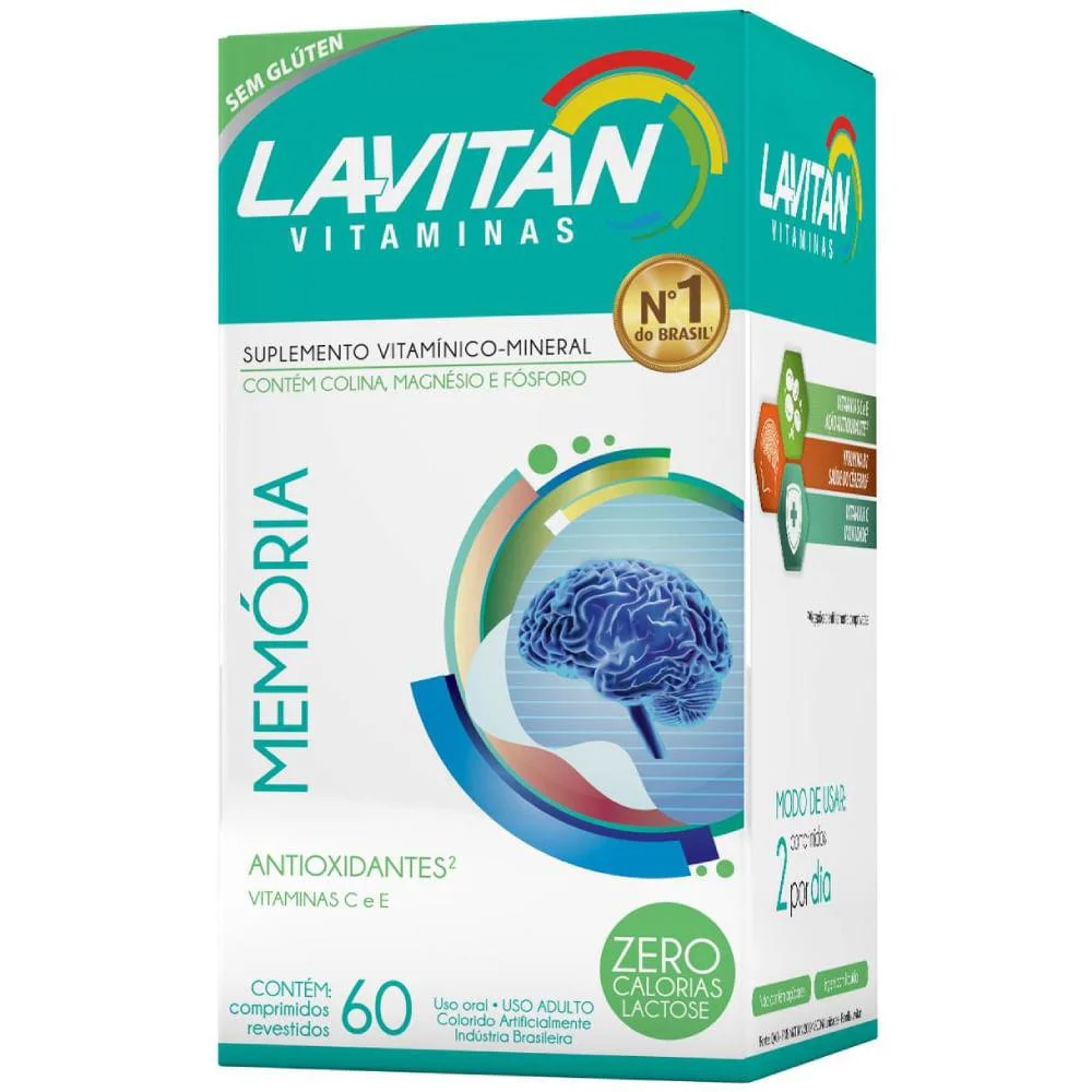 Suplemento Vitamínico Lavitan Memória com 60 Comprimidos Revestidos