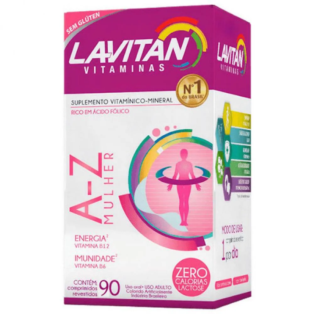 Suplemento Vitamínico Lavitan A-Z Mulher com 90 Comprimidos Revestidos