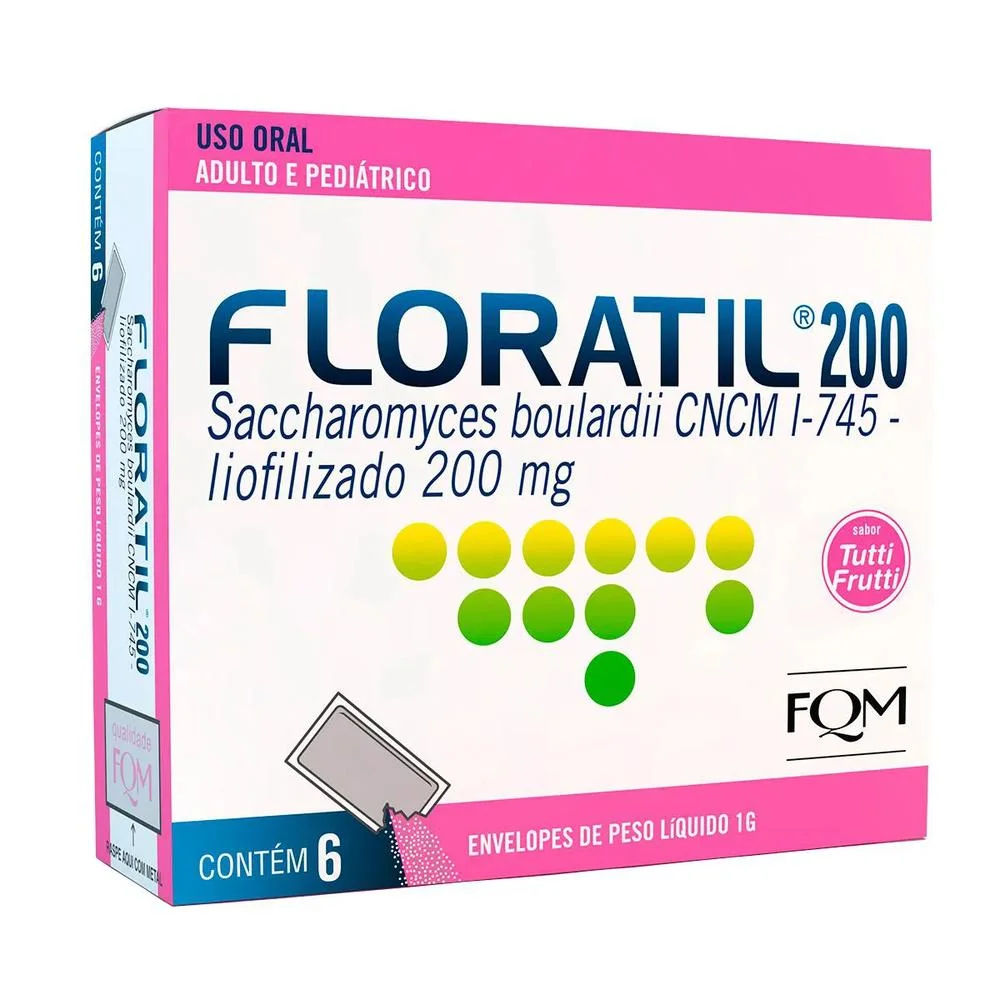 Floratil 200mg/g Pó Para Uso Oral com 6 Sachês com 1g
