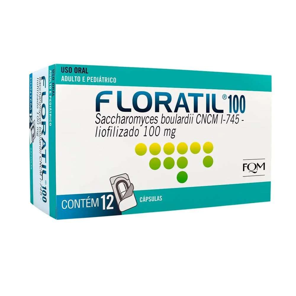 Probiótico Floratil 100mg com 12 Cápsulas