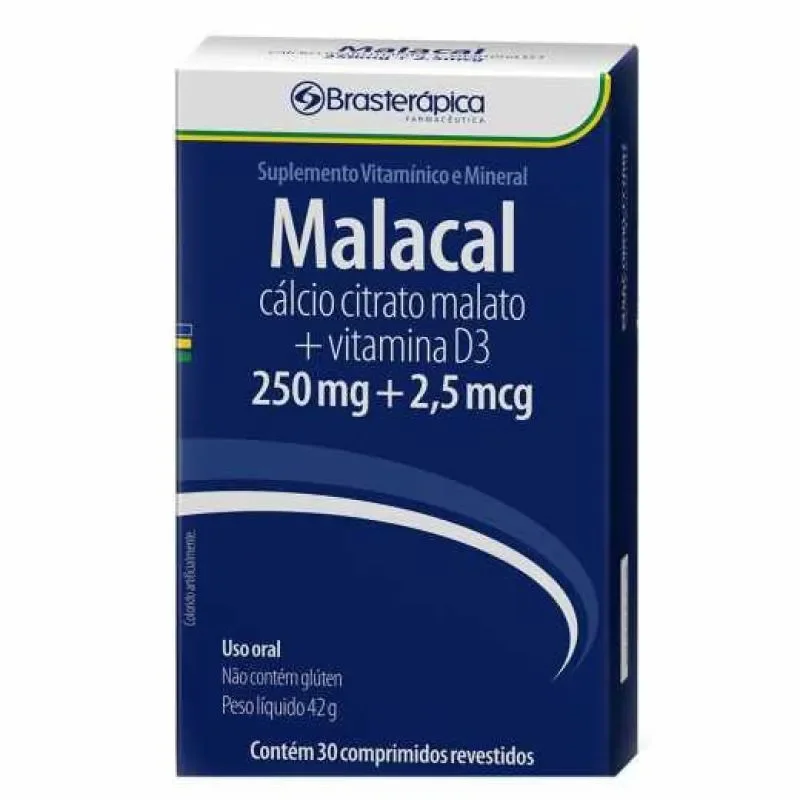 Malacal 250 2 905 Mg 30 Cp Calcio Vit D3 Brasterapica