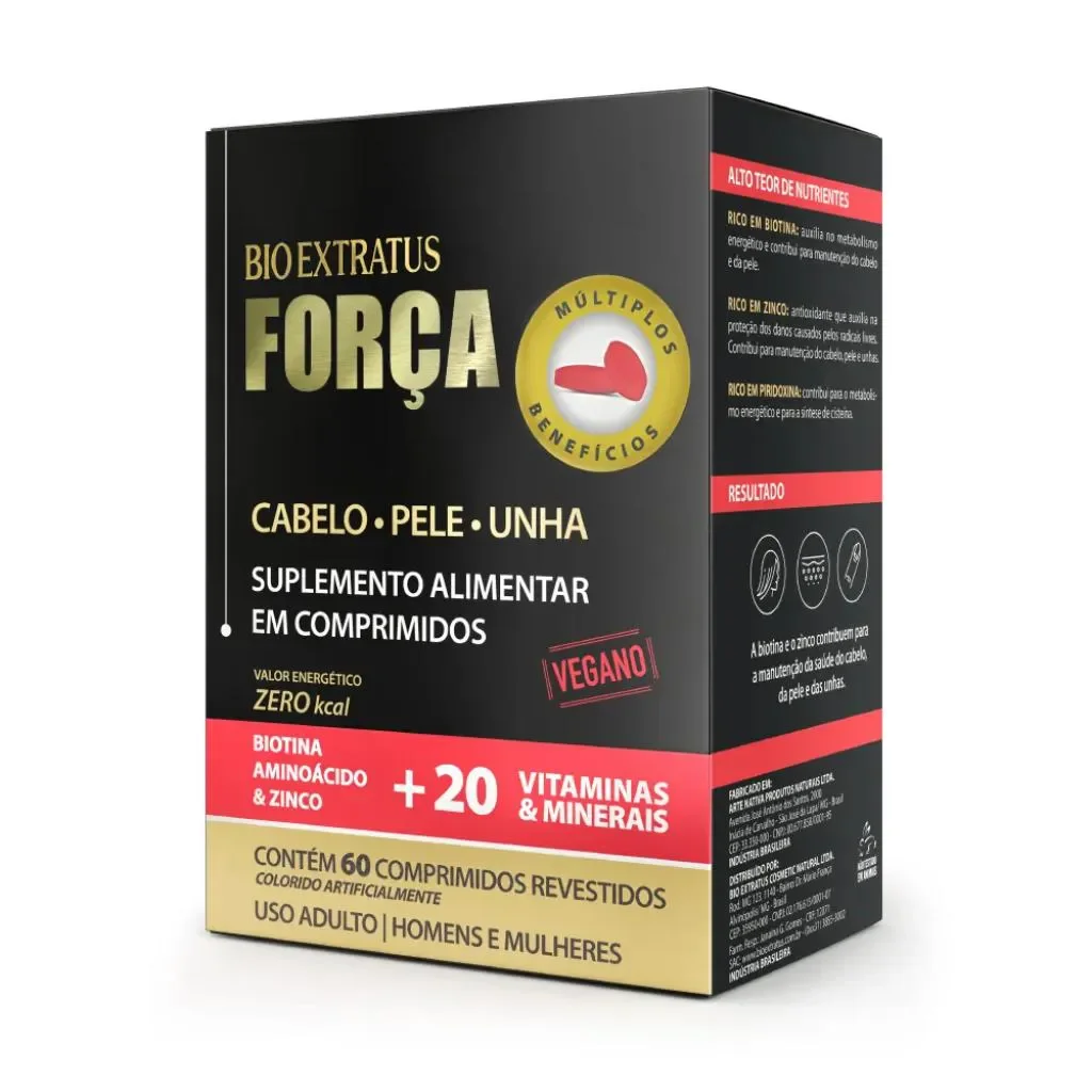 Suplemento para Cabelos Pele Unha Força 60 Dias Bio Extratus