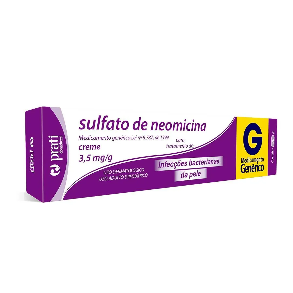 Sulfato de Neomicina 3,5mg/g Prati Creme Dermatológico 20g
