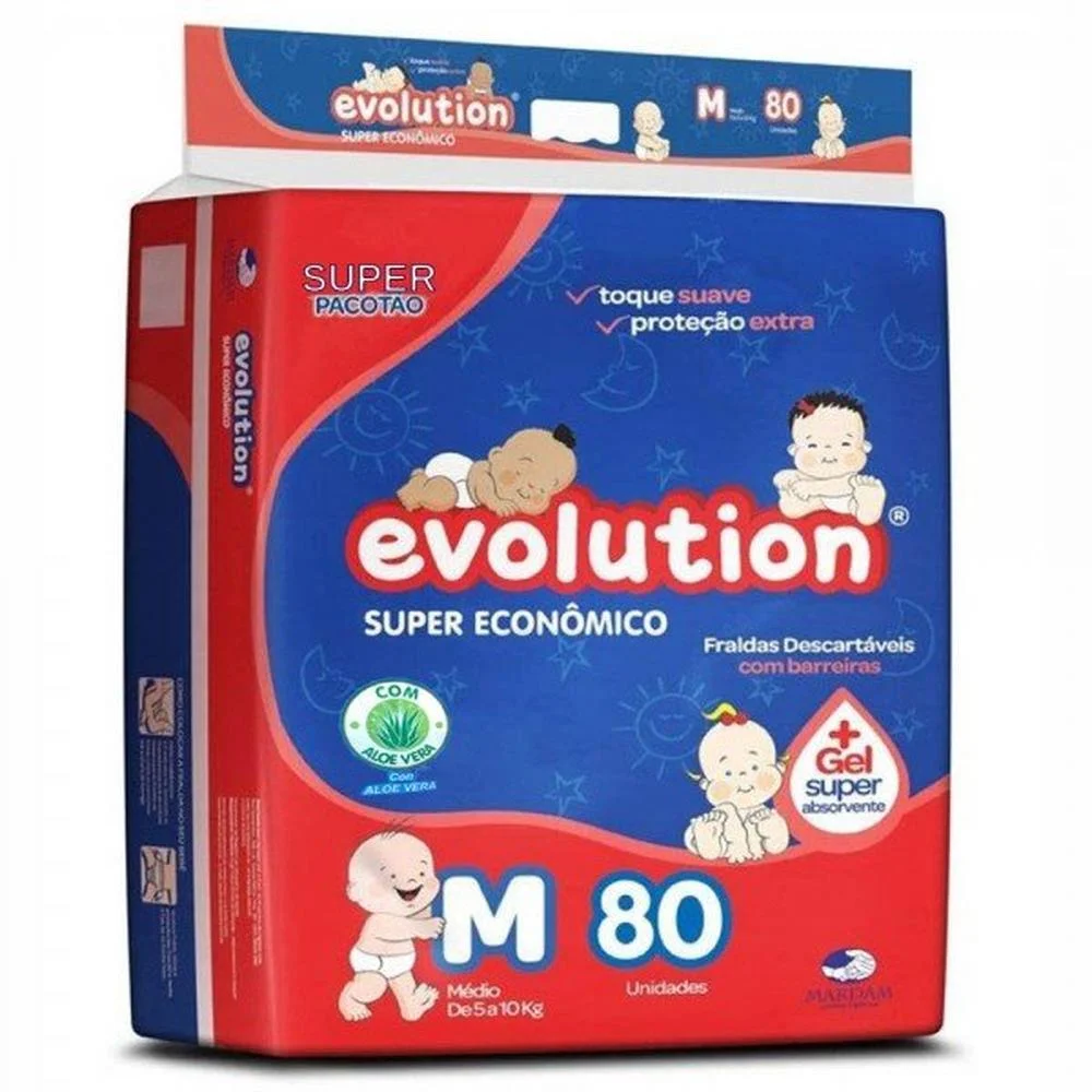 Fralda Dry Evolution M 80 Unidades