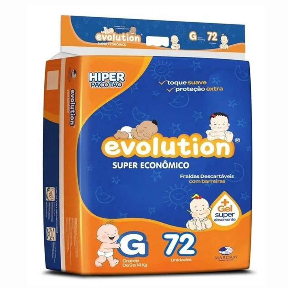 Fralda Dry Evolution G 72 Unidades