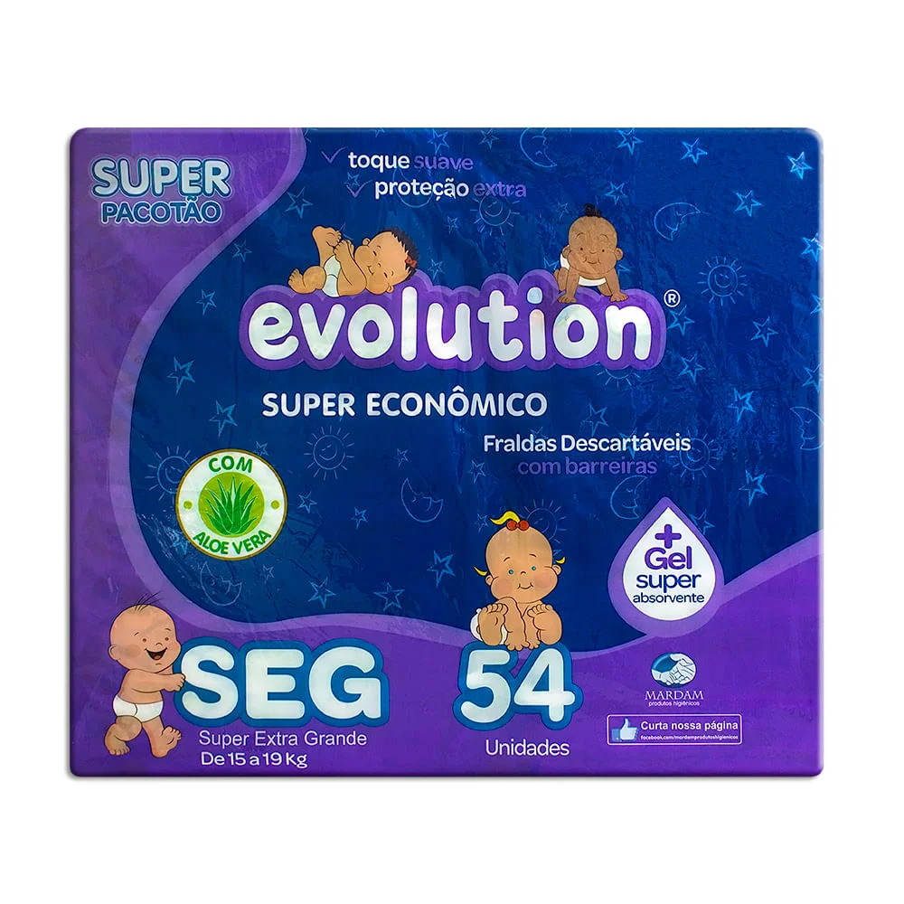 Fralda Descartável Dry Evolution Seg com 54 Unidades