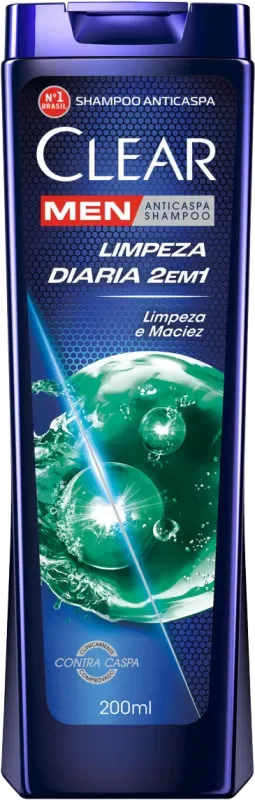 SHAMPOO CLEAR 200ML ANTICASPA MEN LIMPEZA DIÁRIA 2EM1