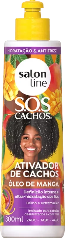 ATIVADOR DE CACHOS SALON LINE 0300ML SOS CACHOS ÓLEO DE MANGA
