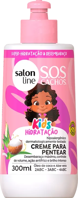 CREME PARA PENTEAR SALON LINE 0300ML SOS CACHOS KIDS HIDRATAÇÃO