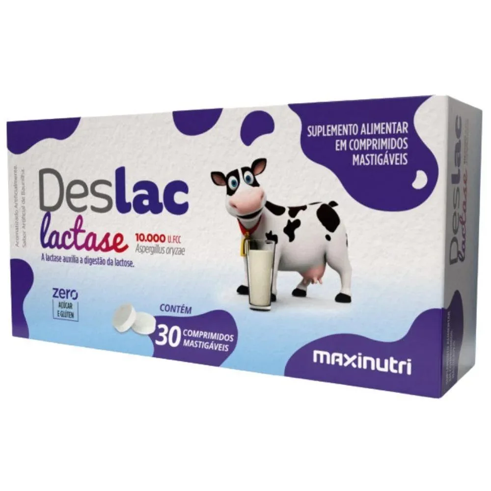 Deslac Lactase 10.000 FCC Maxinutri com 30 Comprimidos