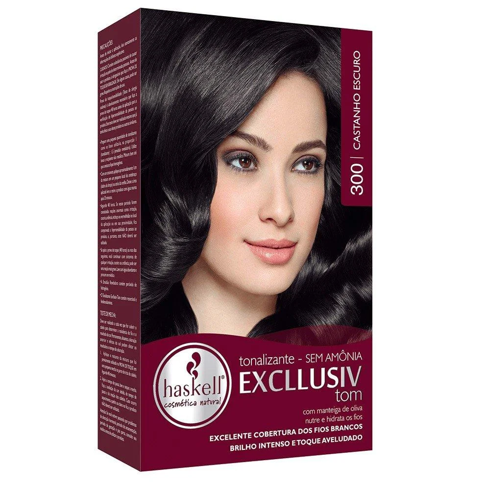 Tonalizante sem Amônia Haskell Excllusiv Color Nº 300 Castanho Escuro com 1 Unidade