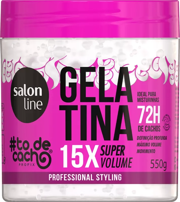GELATINA SALON LINE 0550G TO DE CACHO SUPER VOLUME