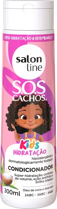 CONDICIONADOR SALON LINE 0300ML SOS CACHOS KIDS HIDRATAÇÃO