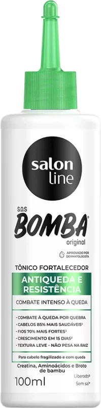 TÔNICO CAPILAR SALON LINE 100ML SOS BOMBA ANTIQUEDA E RESISTÊNCIA