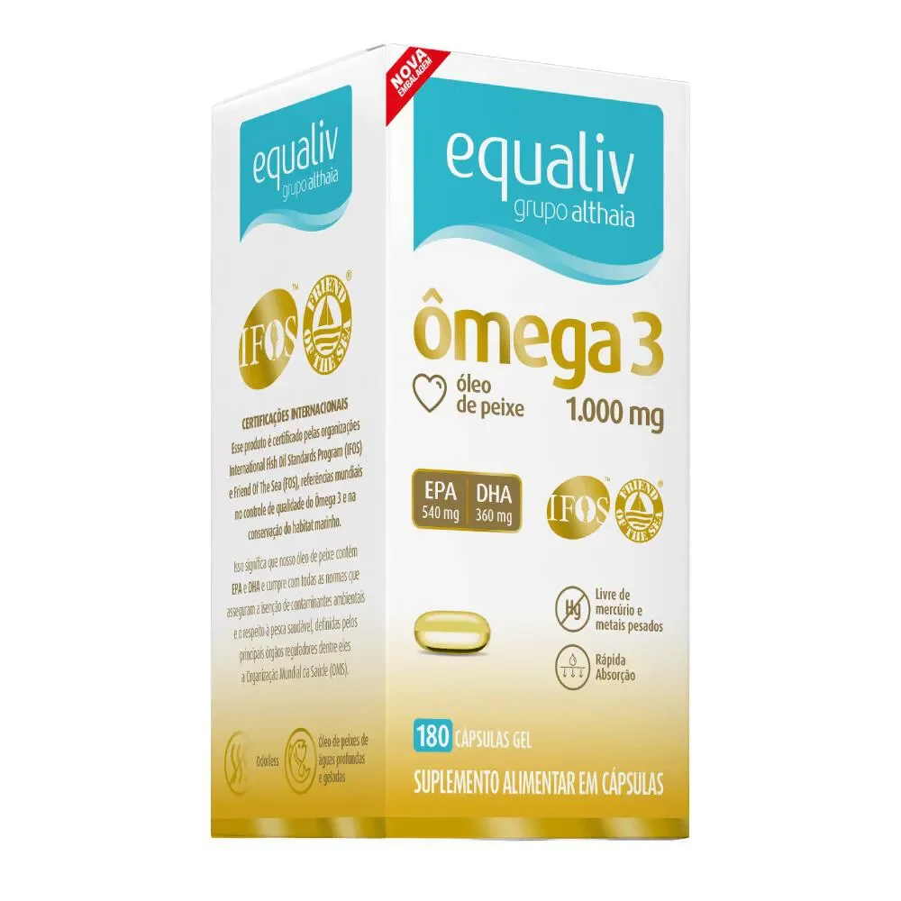 Ômega 3 com 180 cápsulas - Equaliv