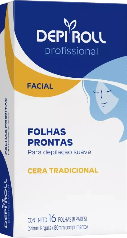 FOLHAS DEPILATÓRIAS FACIAL DEPIROLL 16UN TRADICIONAL