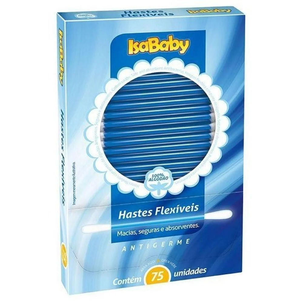 Hastes Flexíveis Isababy com 75 Unidades
