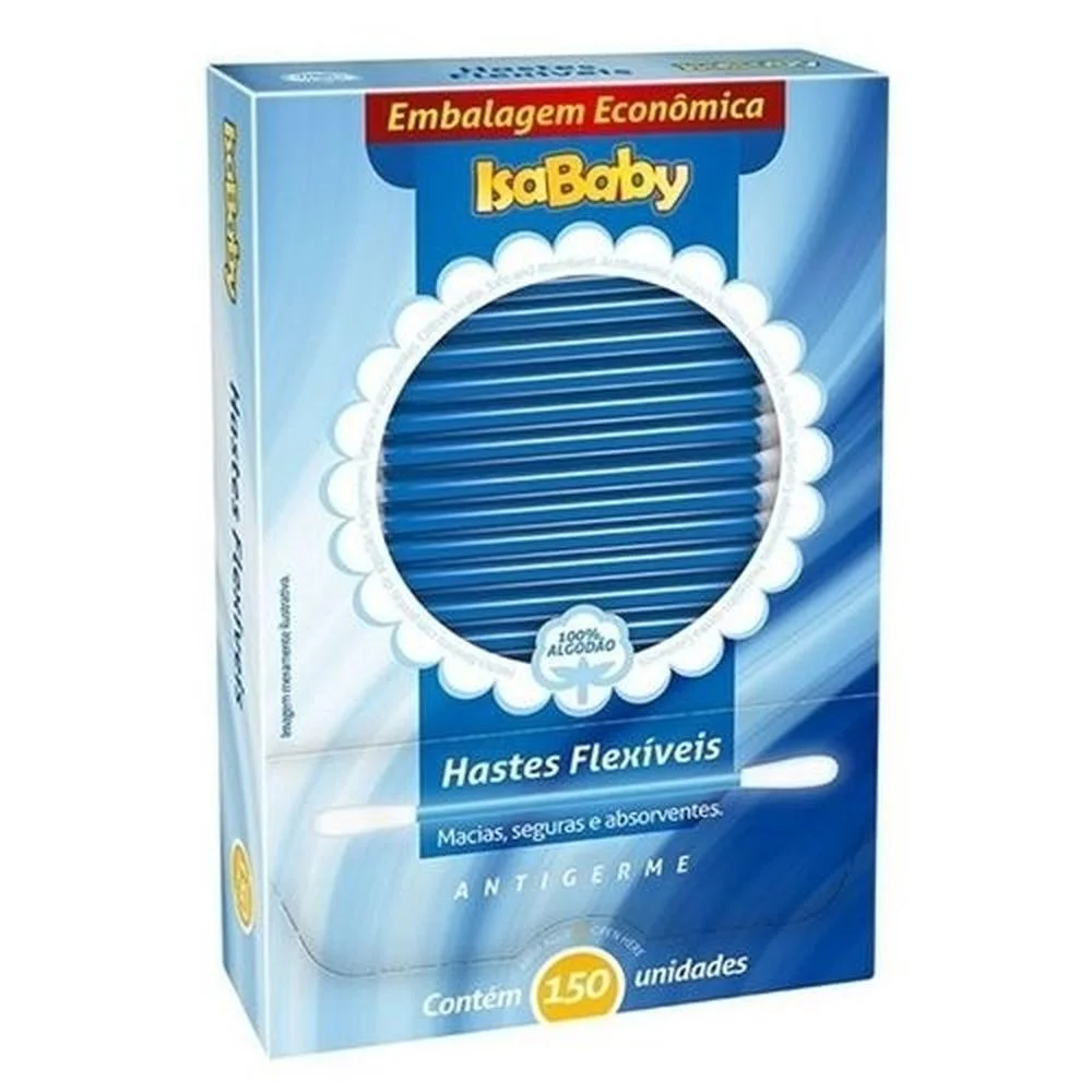 Hastes Flexíveis Isababy com 150 Unidades