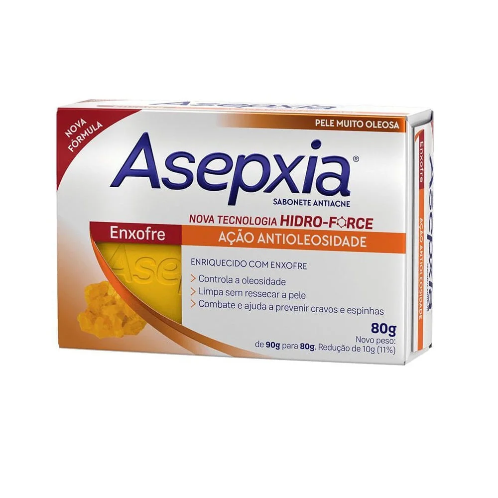 Sabonete Barra Enxofre Asepxia Caixa 80g
