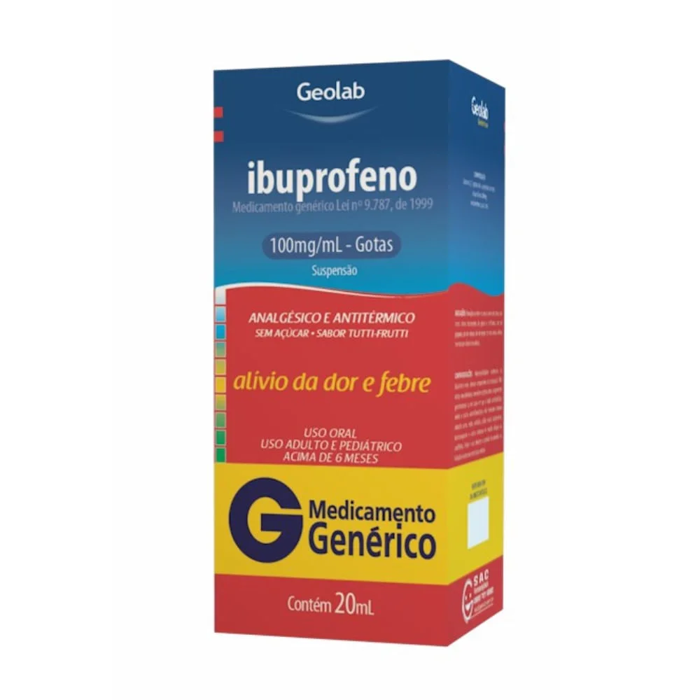 Ibuprofeno 50mg/ml Suspensão de Uso Oral Frasco Gotejador 20ml